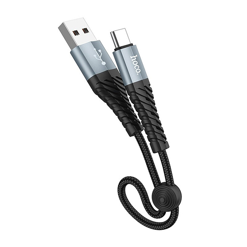 Дата-кабель USB универсальный Type-C Hoco X38 Cool Charging (25см) (черный)