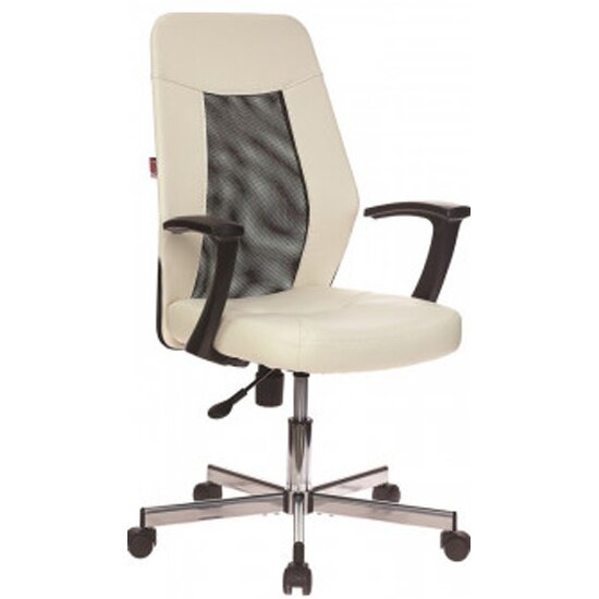 Кресло офисное EASY CHAIR 225 DSL PTW к/з бежевый OR-10/сетка черная TW, хром