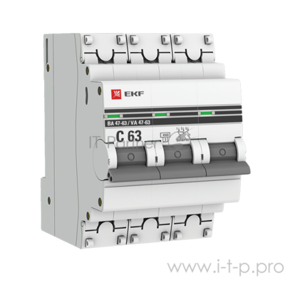 EKF mcb4763-3-40C-pro   3P 40 (C) 4,5kA  47-63 EKF PROxima .