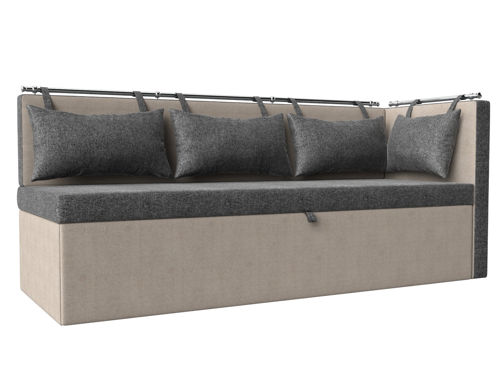 Кухонный диван Метро с углом справа, Рогожка, Модель 114090 - фотография № 1