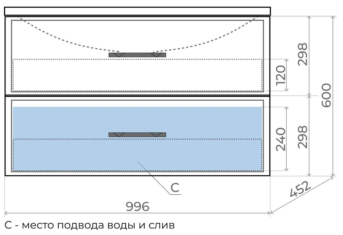 Тумба под раковину Uperwood Foster 100 см, подвесная, белая - фотография № 9