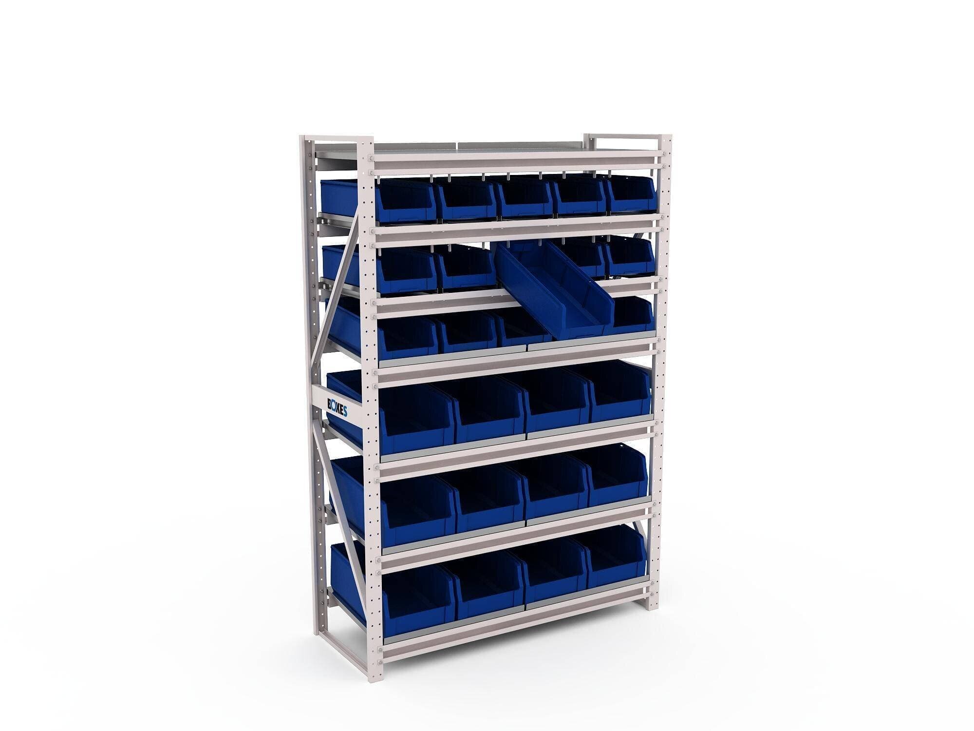 Металлический складской стеллаж в гараж IRON BOXES №1-5 для хранения универсальный2000x1370x530