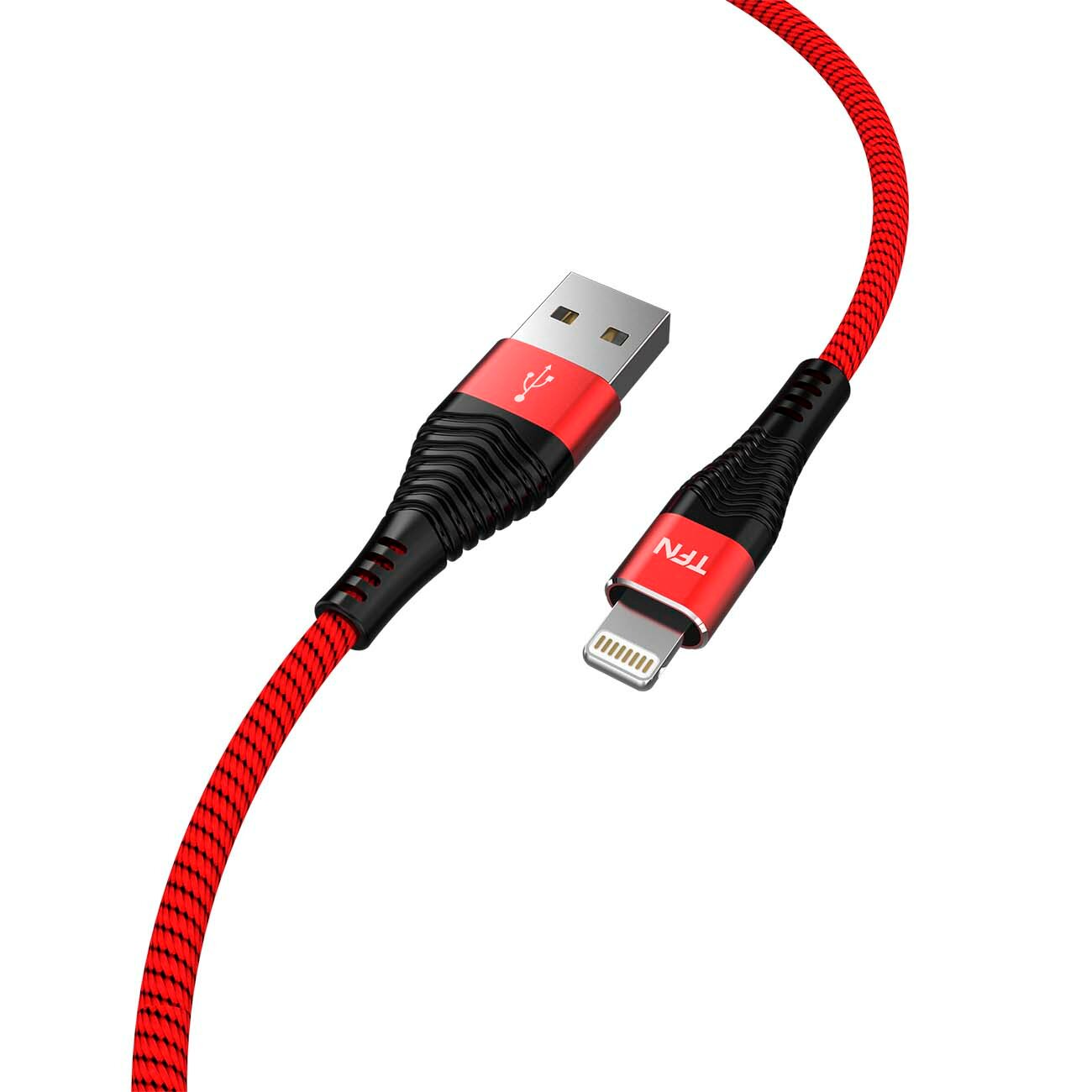 Кабель TFN Forza, micro USB B (m), USB A(m), 1м, красный / черный [tfn-cfzmicusb1mrd] - фото №2