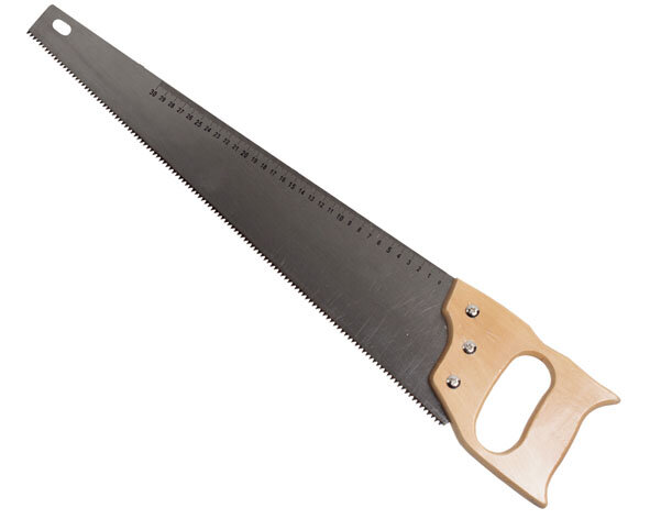 Ножовка по дереву Hobbi, 450 мм, с деревянной рукояткой и линейкой