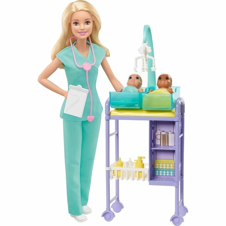 Barbie Кукла Кем быть Детский доктор Блондинка, GKH23