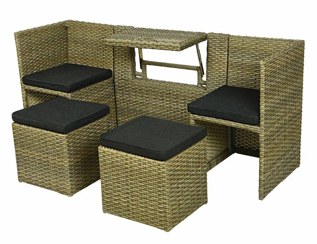 Мебель для балкона и лоджии "Цюрих", искусственный ротанг, 59x110x80 см, Kaemingk - фотография № 3