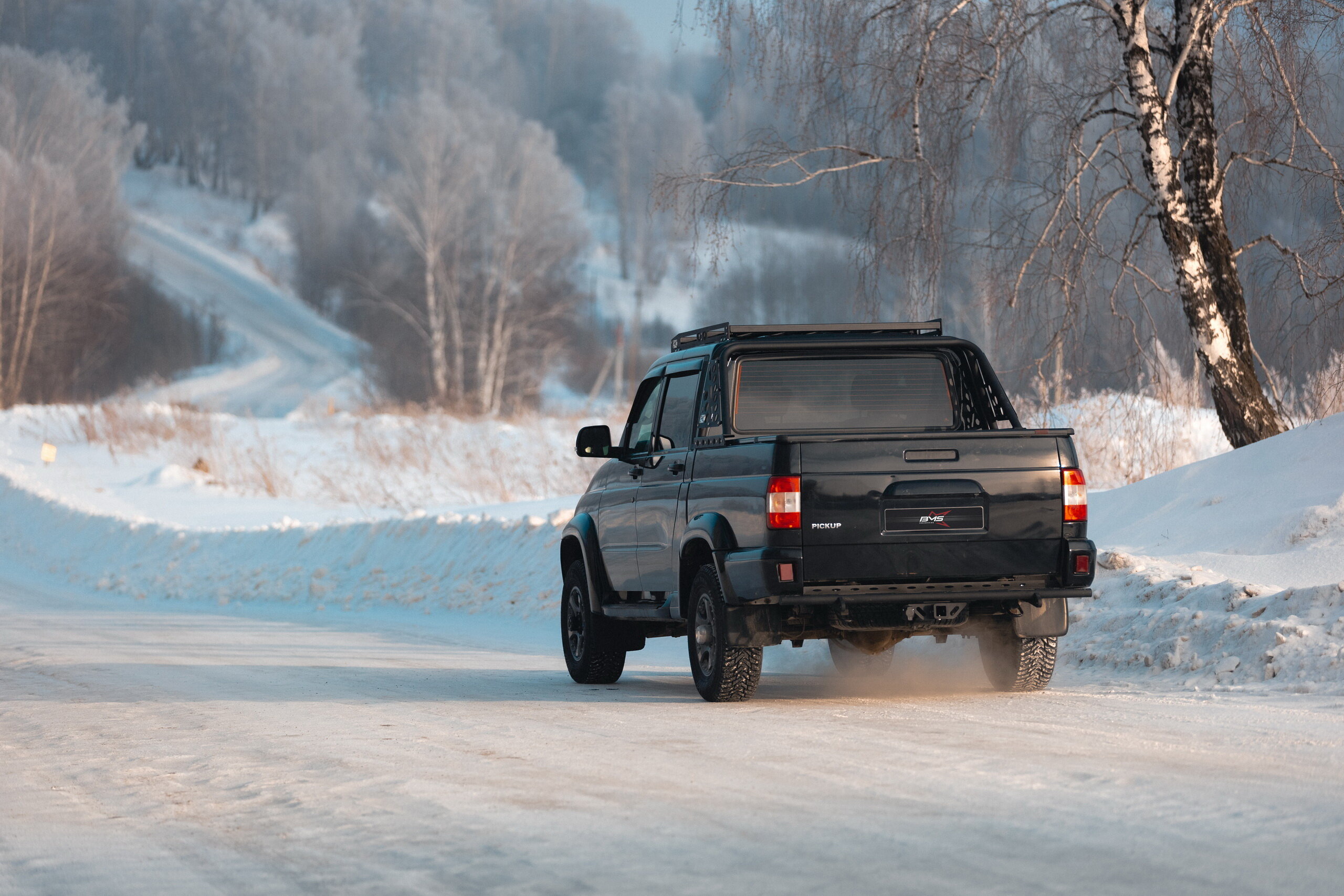 Бампер силовой задний BMS BAIKAL для УАЗ Патриот (пикап) 2008-2021