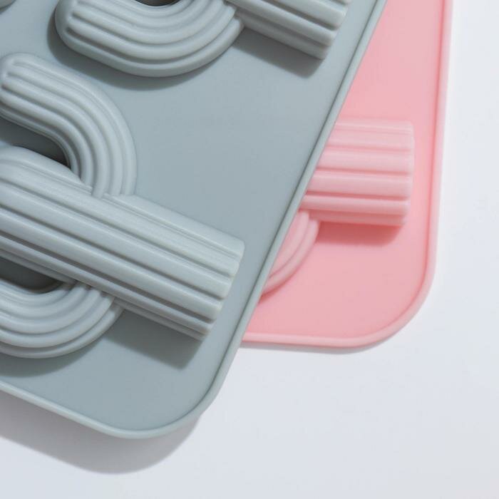 Форма силиконовая для льда и кондитерских украшений «Кактус», 4 ячейки, 14×14×1,4 см, цвет микс - фотография № 4