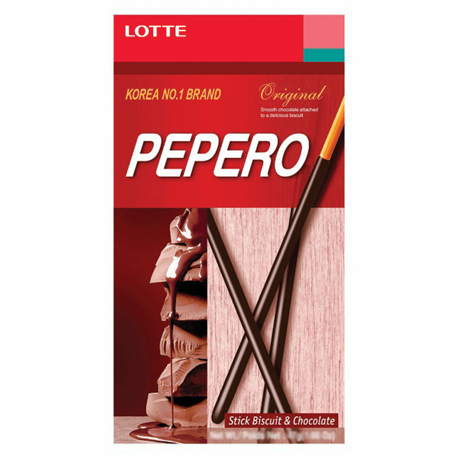 Печенье-соломка LOTTE Pepero Original, в шоколадной глазури, в картонной упаковке, 47 г, Корея - фотография № 3
