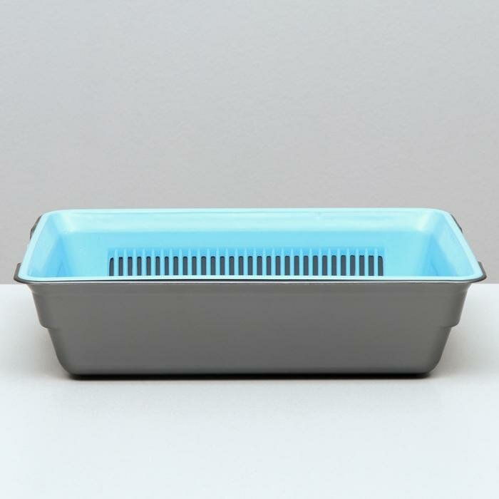 FriendZone Туалет глубокий с сеткой 36 х 25 х 9 см, голубой/серый - фотография № 2