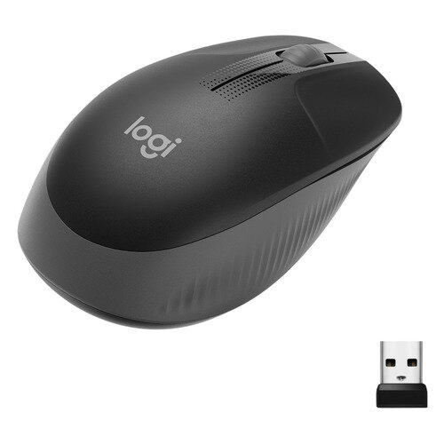 Мышь Logitech M190, оптическая, беспроводная, USB, темно-серый и серый [910-005905]