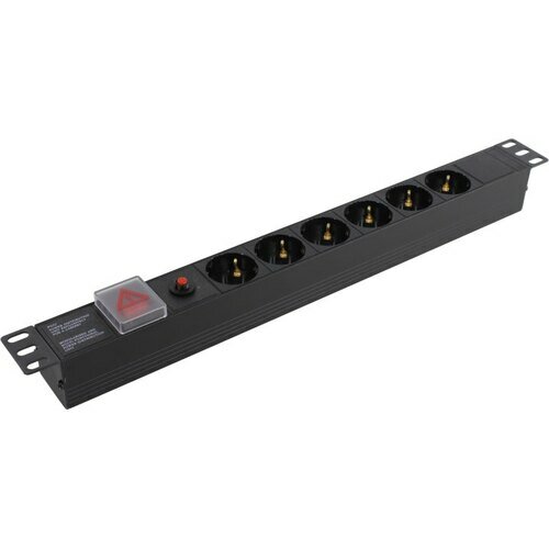 Блок силовых розеток Exegate ServerPro PDU-19H605 Al-6S-C14-SW-O