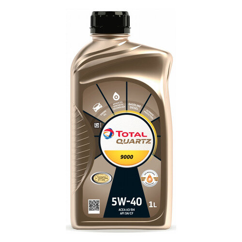 Моторное масло TOTAL Quartz 9000, 5W-40, 1л, синтетическое [10940301]