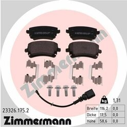 Колодки тормозные задние VW Multivan V/Transporter / Caravelle VI/Transporter V 03>19 ZIMMERMANN 233261752