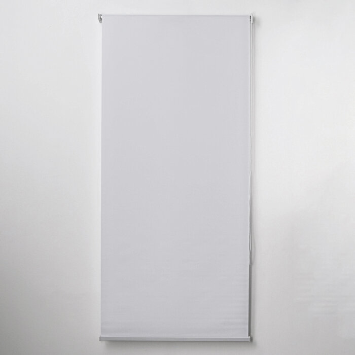 Штора рулонная «Механика. Блэкаут», 90×180 см (с учётом креплений 3,5 см), цвет светло-серый - фотография № 2