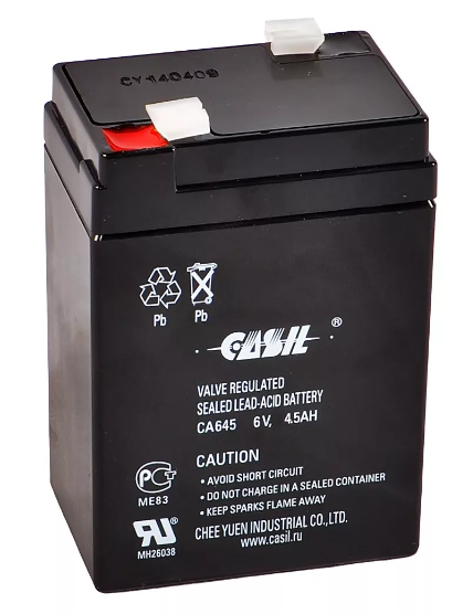 Батарея для ИБП CASIL CA645 (6 В / 4.5 Ач F1) для Фонарей весов детских машинок ИБП