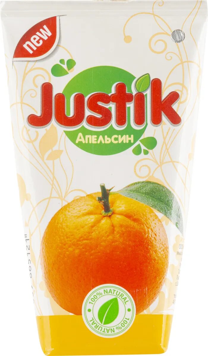 Апельсиновый нектар Justik 0,2л 20шт