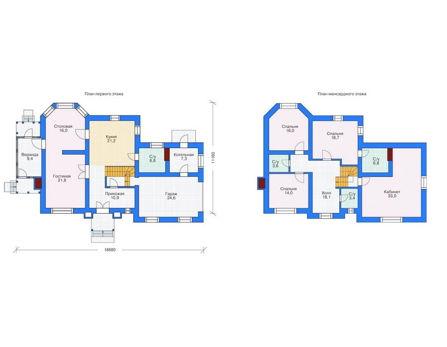 Проект дома Plans-53-69 (231 кв.м, газобетон) - фотография № 2