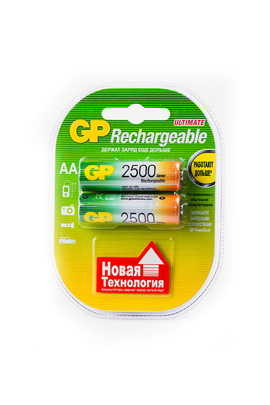 GP Аккумулятор GP Ni-MH AA 2500mAh ULTIMATE BL2, 2шт (250AAHC-UC2)