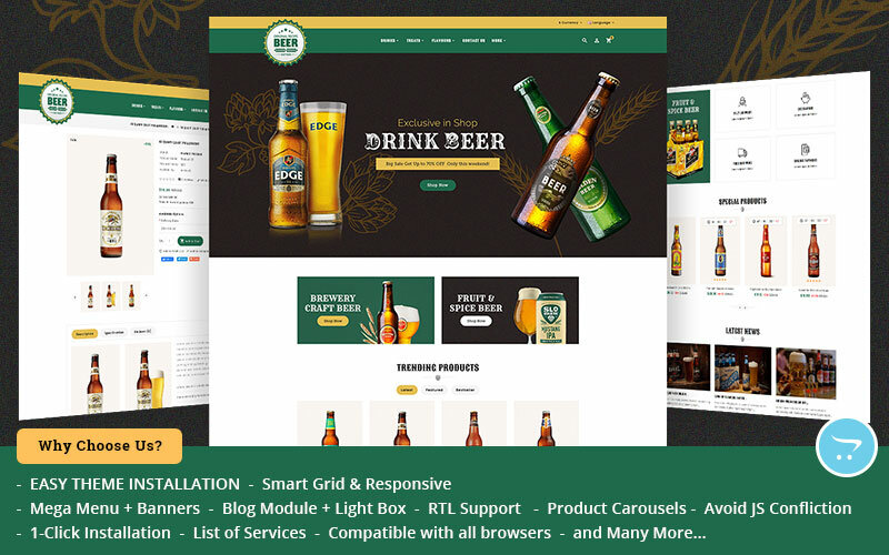 Шаблон OpenCart Craft Beer - OpenCart Theme for Online Brewery Store