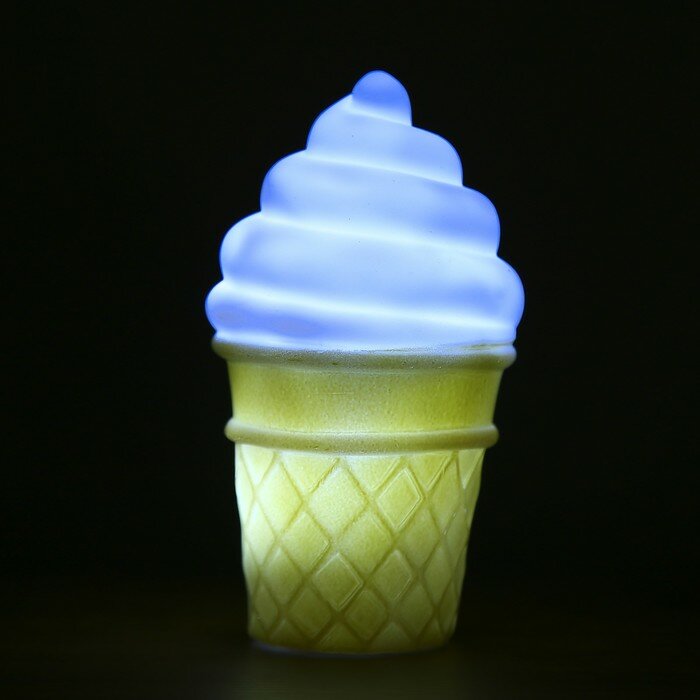 RISALUX Ночник пластик "Мороженое в стаканчике" микс LEDх1 7,5х7,5х14 см - фотография № 6