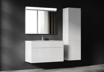 Мебель для ванной AM.PM Inspire 2.0 100 белая матовая (тумба с раковиной + зеркало)