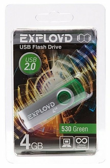 Флешка EXPLOYD 530 4GB Green