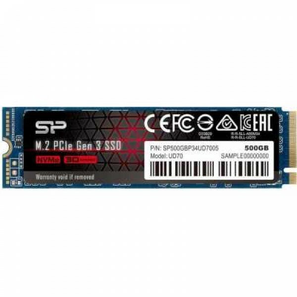 Твердотельный диск 500GB Silicon Power UD70, M.2 2280, PCI-E 3x4, (R/W - 3400/3000 MB/s)