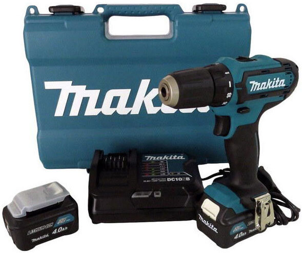 Дрель MAKITA HP333DWME акк 12В,2х4АчLi-ion(слайдер),БЗП-10мм,0-450\\\\1700об\\\\м,30\\\\14Нм,1.1кг,чем,подсв