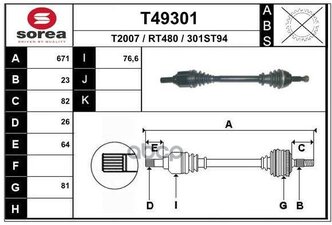 Приводной Вал EAI GROUP арт. T49301