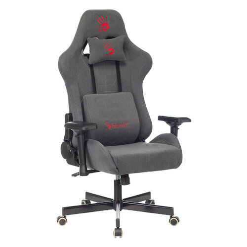 Кресло игровое A4TECH Bloody GC-740, на колесиках, ткань, серый