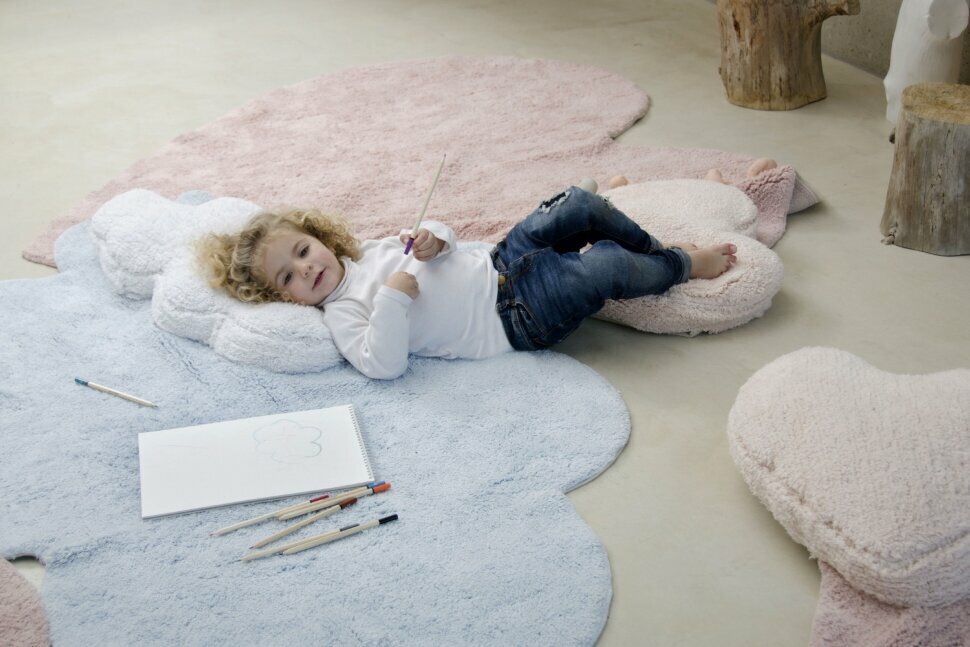 Ковер Сердце с подушкой (розовый, 160 круг) - фотография № 4