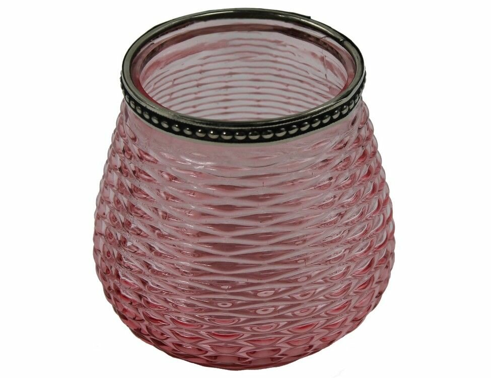 Подсвечник "Этьенн", стекло, розовый, 10х11 см, Hogewoning - фотография № 3