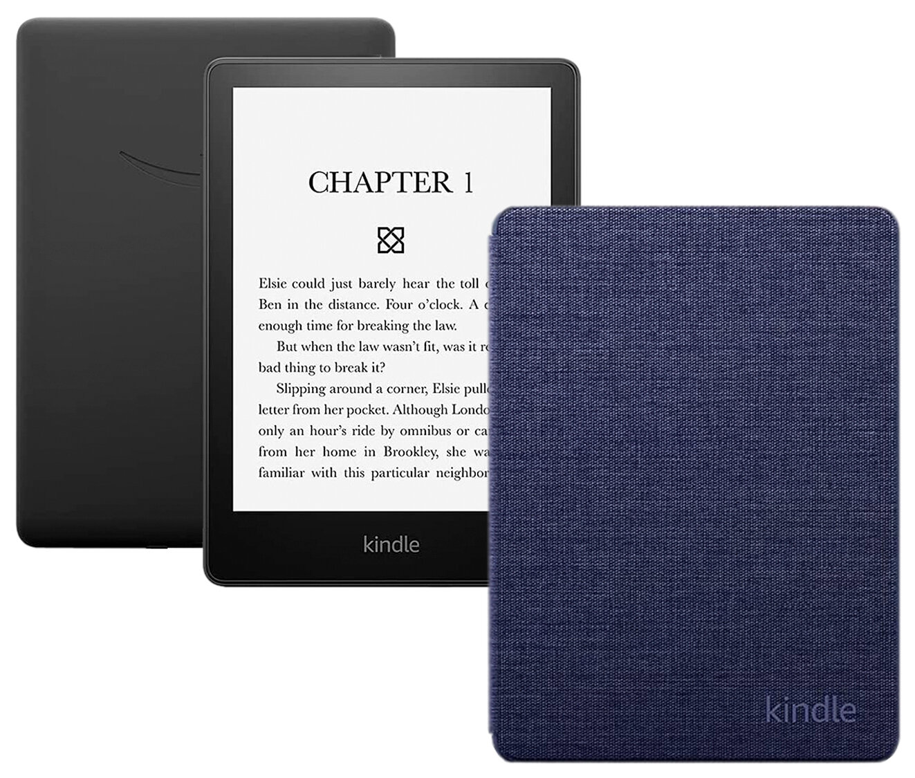 Электронная книга Amazon Kindle PaperWhite 2021 16Gb black Ad-Supported с фирменной обложкой