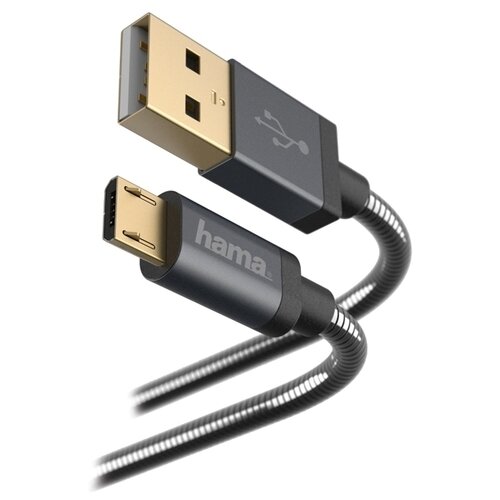 Кабель HAMA USB - microUSB Metal (00173625) 1.5 м, черный