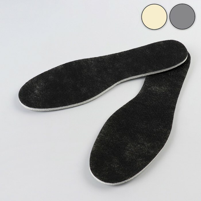 Стельки для обуви, универсальные, фольгированные, 36-45 р-р, пара, цвет серый - фотография № 1