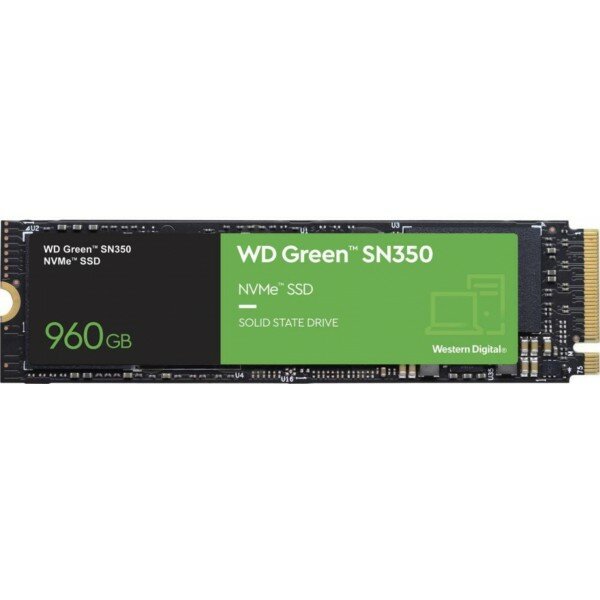 Твердотельный накопитель SSD WD Green SN350 NVMe WDS960G2G0C 960ГБ M2.2280 (TLC)