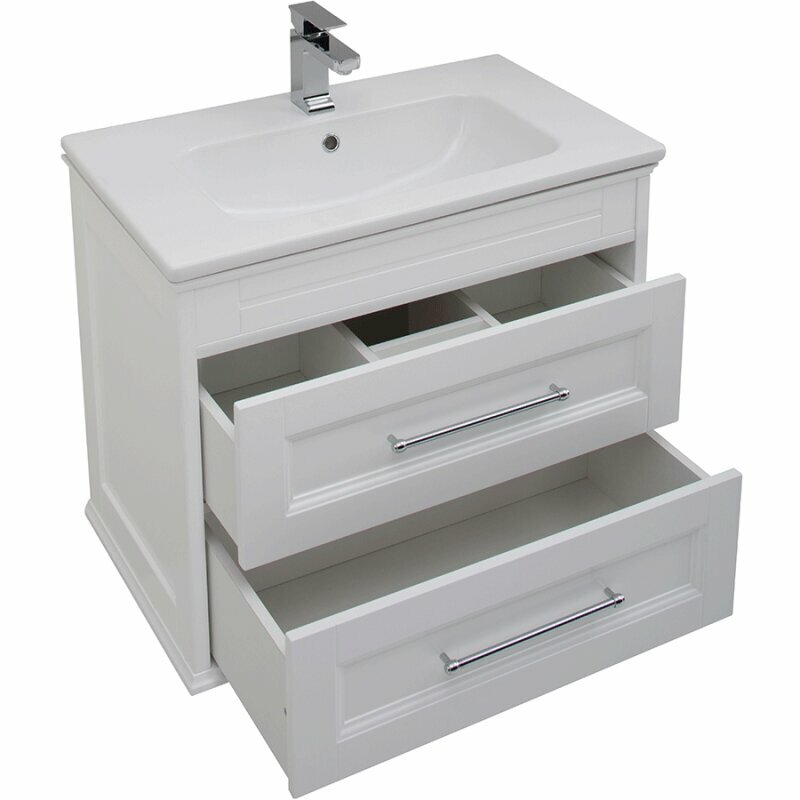 Комплект мебели для ванной Aquanet Бостон 80 210630 подвесной Белый матовый - фотография № 5