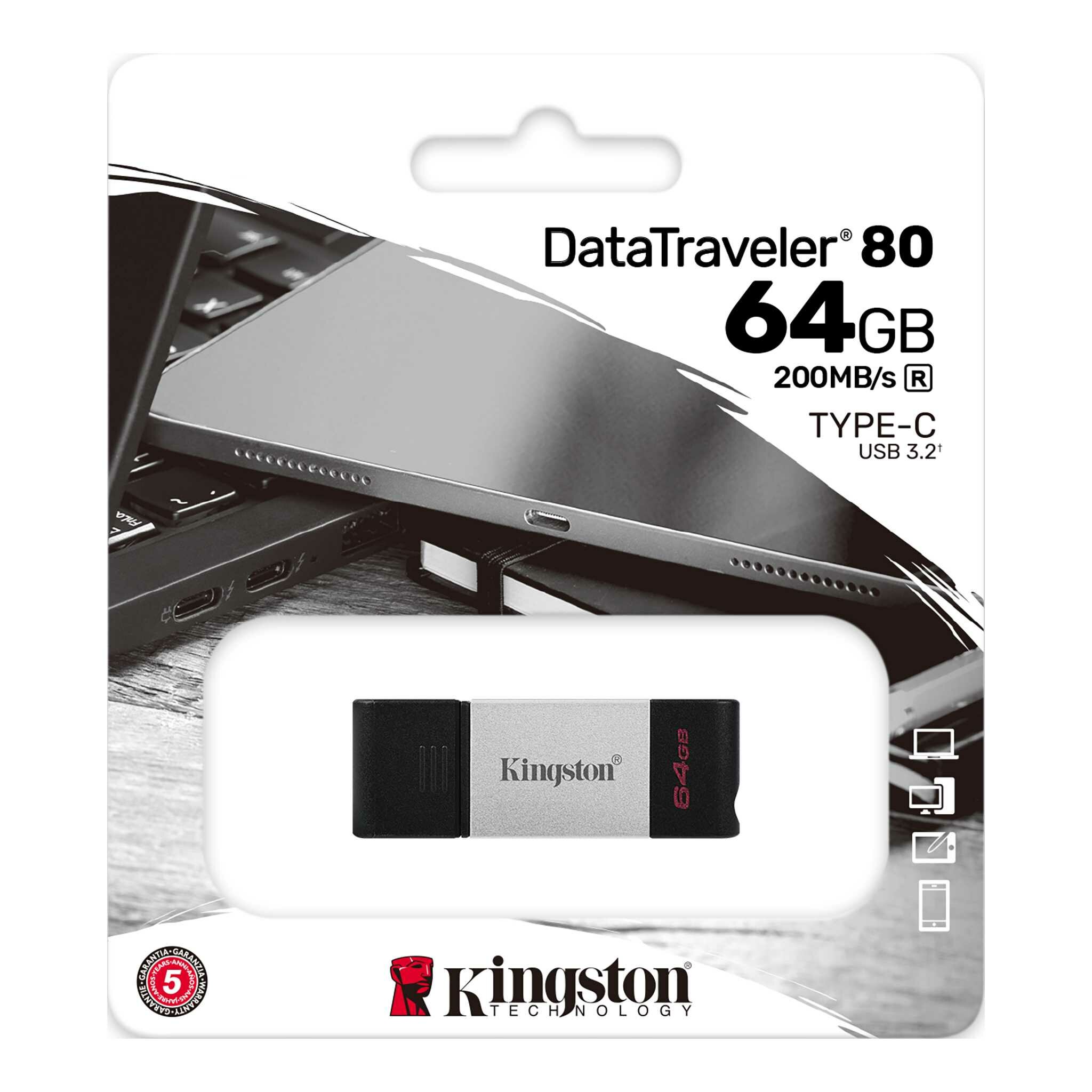 Kingston Флеш-накопитель DataTraveler 80 64GB (DT80/64GB)