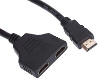 Разветвитель сплиттер HDMI на 2 порта HDMI 0,5 м GSMIN A10 (Черный)