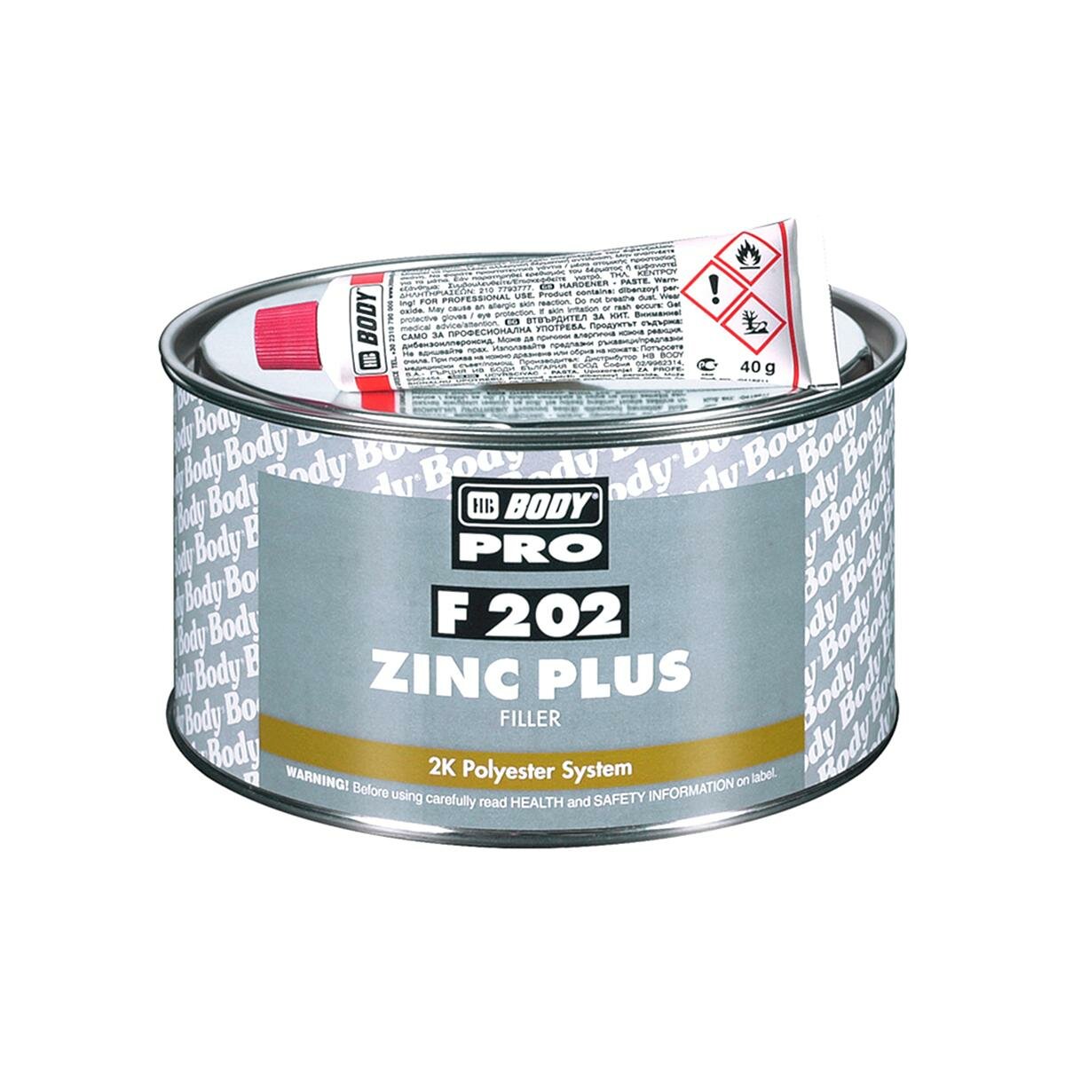 Шпатлевка для оцинкованных поверхностей Body F202 Zinc Plus 1,8 кг.