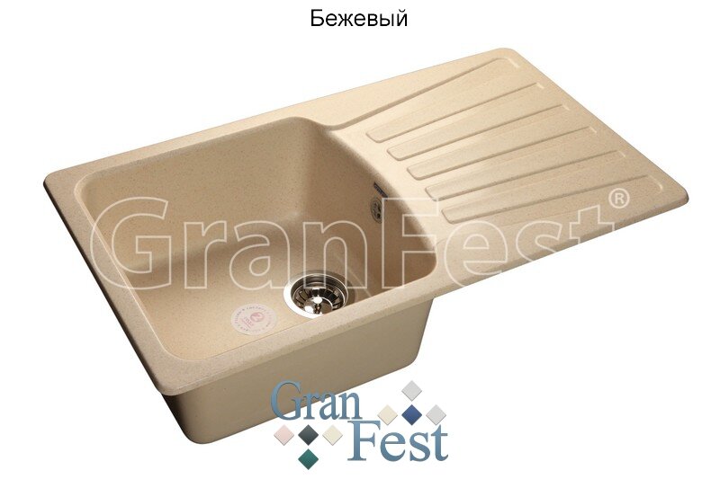 Мойка кухонная GranFest STANDART GF-S850L бежевый