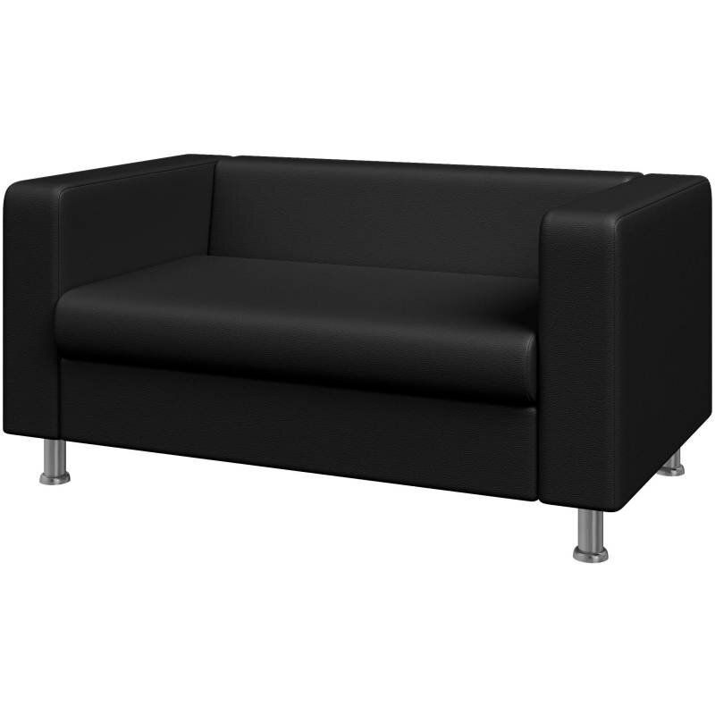 фото Диван MV_Алекто 2-х местный к/з черный Ecotex 3001