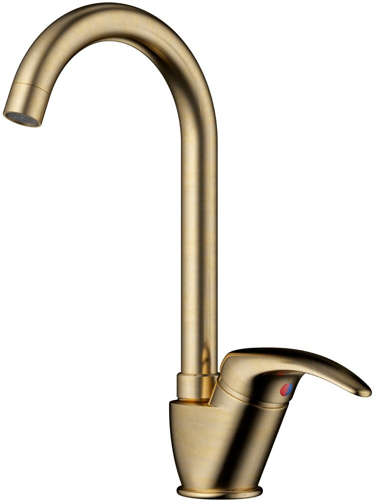 Смеситель Omoikiri Umi-AB 4994262 для кухонной мойки, античная латунь OMOIKIRI UMI
