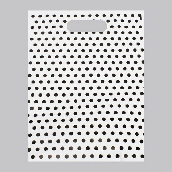 Пакет полиэтиленовый, с вырубной ручкой, "Горох", белый, 35 x 45 см, 50 мкм, 50 шт.
