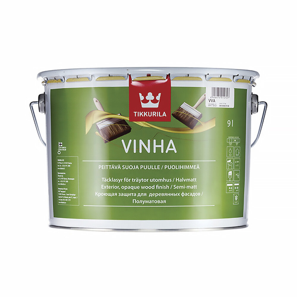 TIKKURILA VINHA антисептик кроющий, водоразбавляемый, полуматовый, база A (9л)