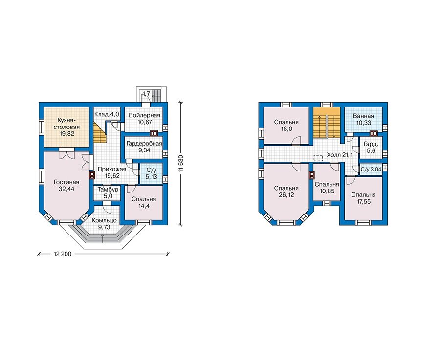 Проект дома Plans-42-43 (234 кв.м, поризованный кирпич) - фотография № 2