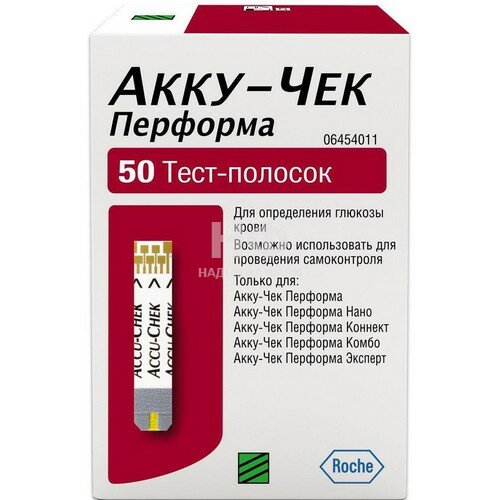 Тест-полоски Рош Диагностикс/Роше Тест-полоски д/глюкометра Accu-Chek Performa №50