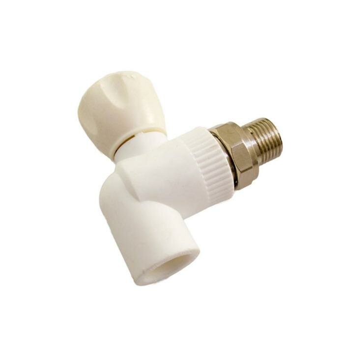 фото MeerPlast Кран радиаторный MeerPlast, 20x1/2", полипропиленовый, угловой