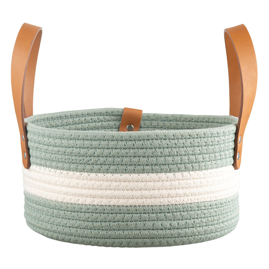 фото Корзина для хранения Bergenson Bjorn Helly 25х12 см, бежево-зеленая